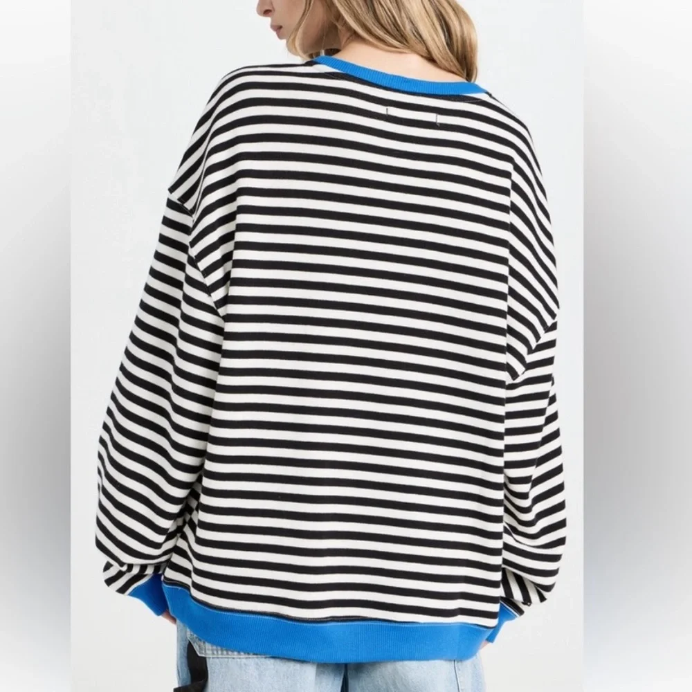 We The Free Classic Stripe Sweatshirt XS - Picture 2 of 8